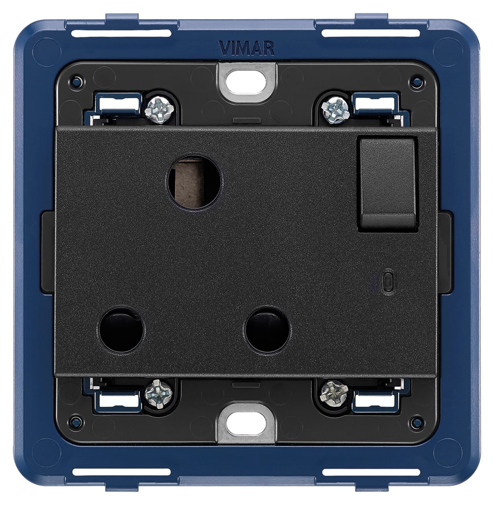 VIMAR - PRESA 2P+T 15A INGLESE INTERR. GRIGIO