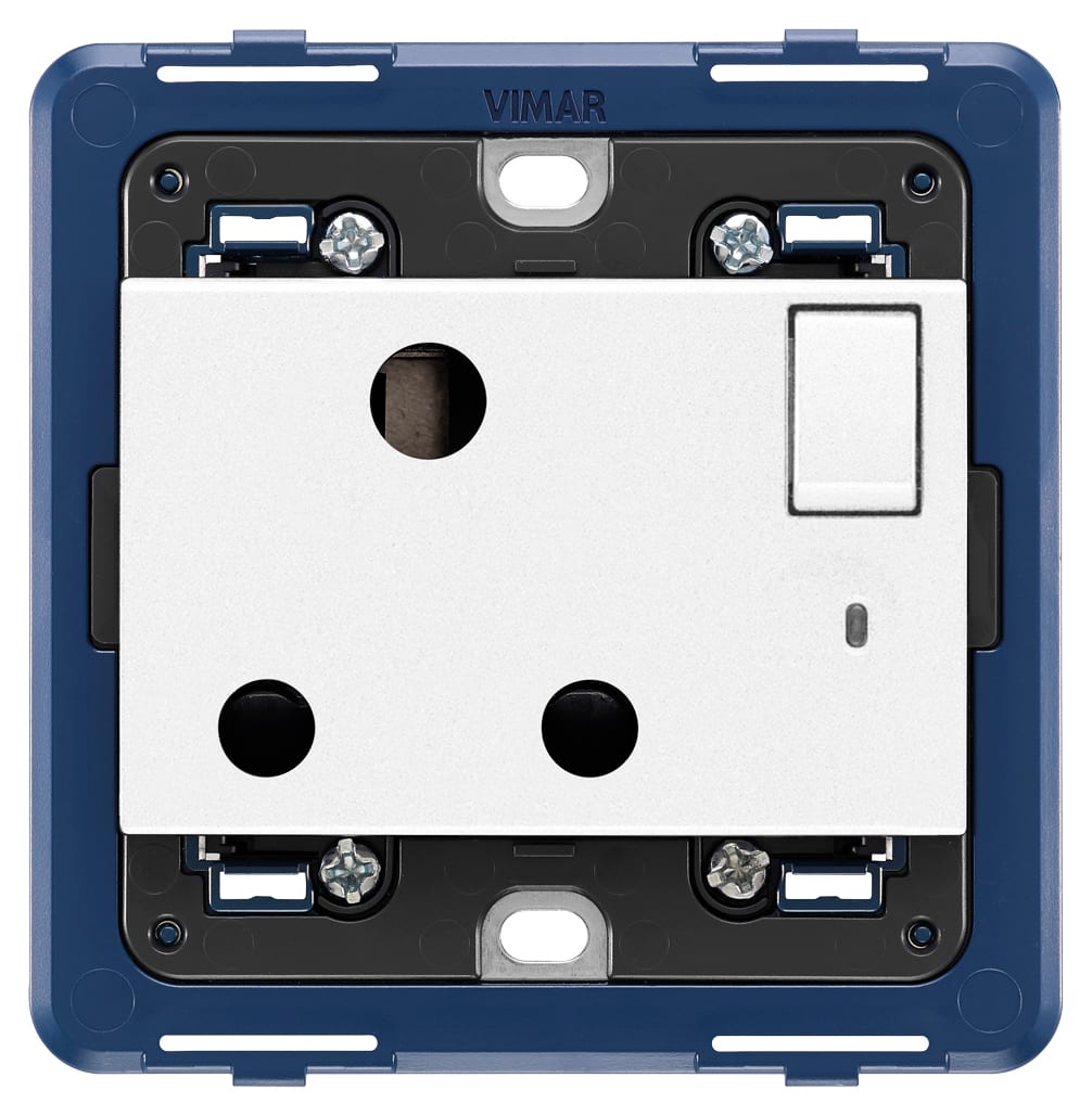 VIMAR - PRESA 2P+T 15A INGLESE INTERR. BIANCO