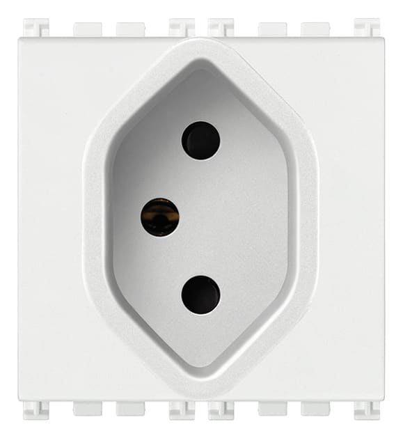 VIMAR - Presa Sicury 2P+T 10A Svizzero 13 Bianco - Standard Tipo 13, 2 Moduli