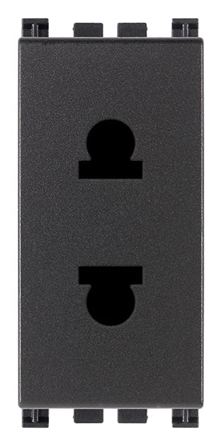VIMAR - Presa Sicury 2P 16A Grigio Standard Euroamericano Ø4,8Mm