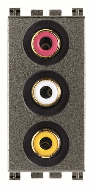 VIMAR - Presa 3 Connettori RCA Metal Morsetti Vite