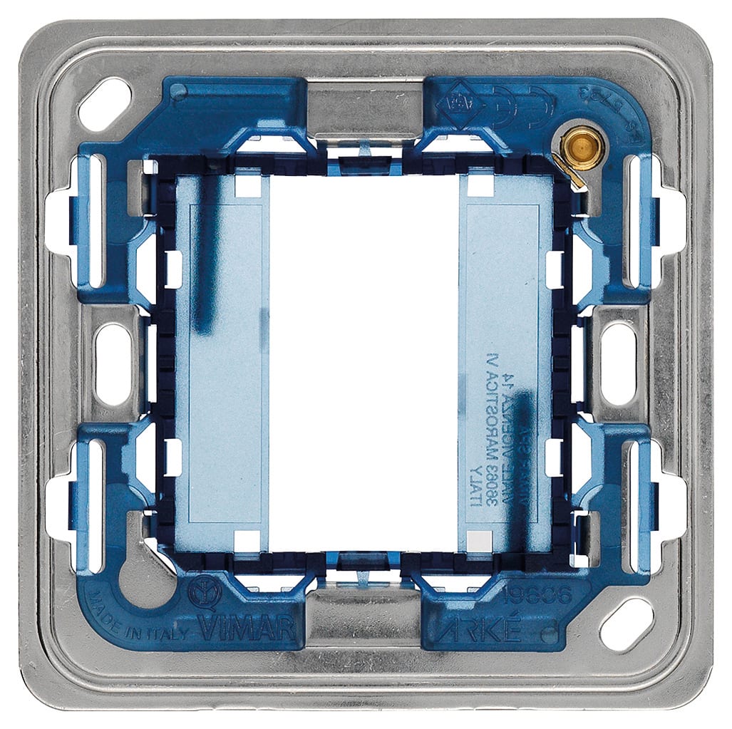 VIMAR - Supporto 1 Modulo con Viti per Scatole Quadrate Grigio