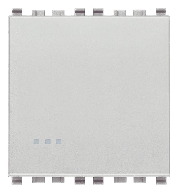 VIMAR - Deviatore 1P 16Ax 2M Illuminabile Tasto Sostituibile 250V~ 2 Moduli 200W Lampade con Alimentatore Integrato