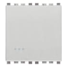 VIMAR - Deviatore 1P 16Ax 2M Illuminabile Tasto Sostituibile 250V~ 2 Moduli 200W Lampade con Alimentatore Integrato