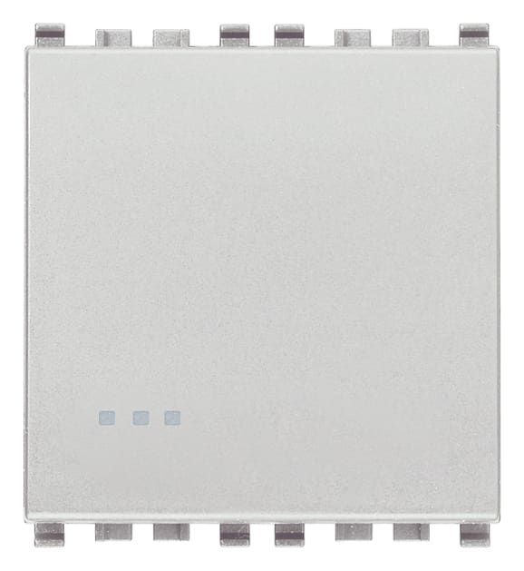 VIMAR - Deviatore 1P 20Ax 2M Illuminabile Tasto Sostituibile 250V~ 2 Moduli 250W Lampade con Alimentatore Integrato