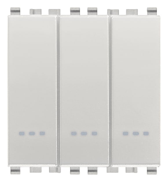 VIMAR - Tre Deviatori Indipendenti 1P 20Ax 250V~ Next - 2 Moduli 250W Lampade con Alimentatore Integrato