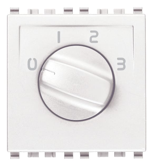 VIMAR - Commutatore Rotativo 1P 6(3)A Bianco 250 V~ 4 Posizioni per Velocità Ventil-Convettori Illuminabile 230 V~ 2 Moduli