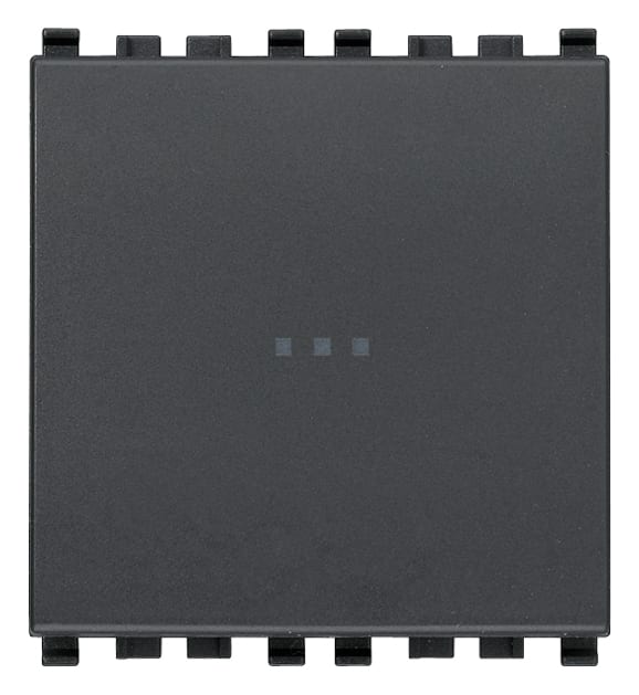 VIMAR - Invertitore 1P 16Ax Assiale Grigio - 250 V~ Illuminabile, Tasto Sostituibile, 2 Moduli. Max 200 W Per Lampade Con Alimentatore Integrato
