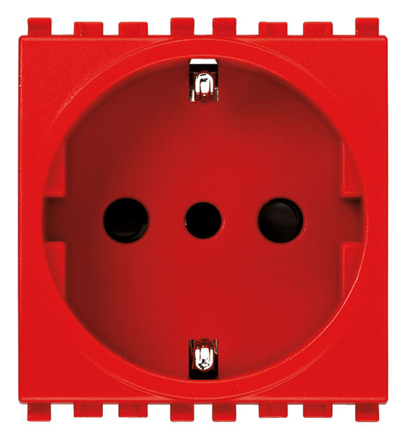VIMAR - Presa Sicury 2P+T 16A 250V Standard Italiano Tipo P30 Rosso - 2 Moduli