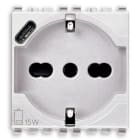 VIMAR - Presa Universale con USB C Bianco Sicury Standard Italiano 16A 250V 15W 3A 5V 1 Uscita Tipo C Dispositivi Elettronici 2 Moduli