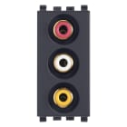 VIMAR - Presa 3 Connettori RCA Morsetti Vite Grigio