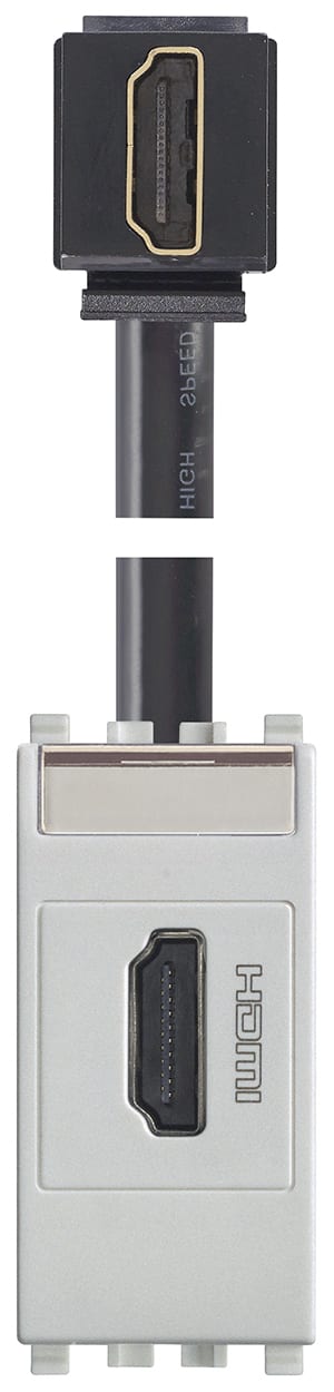 VIMAR - Presa HDMI 2.1B con cavo a 90 gradi e aggancio Keystone - Uscita a 90 gradi, design Next.