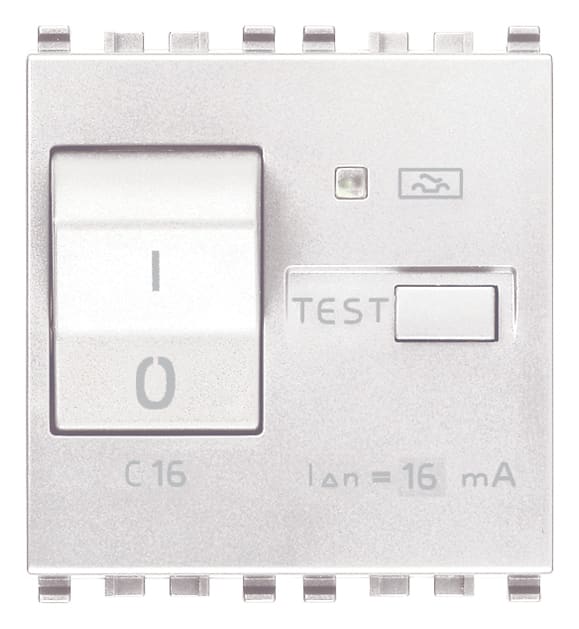 VIMAR - Interruttore Automatico Magnetotermico Differenziale 1P+N C16 6Ma Bianco - 2 Moduli