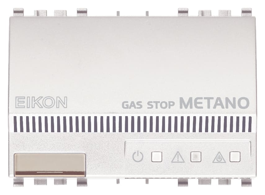 VIMAR - Rivelatore Elettronico Metano Bianco con Segnalazione Acustica ed Ottica - Gas Stop Metano 230V~ 50-60 Hz, 3 Moduli, Fornito con Bomboletta 01899