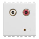 VIMAR - Ingresso audio RCA 2M bianco con 2 connettori, regolazione volume automatica, terminatore linea incorporato - 2 moduli