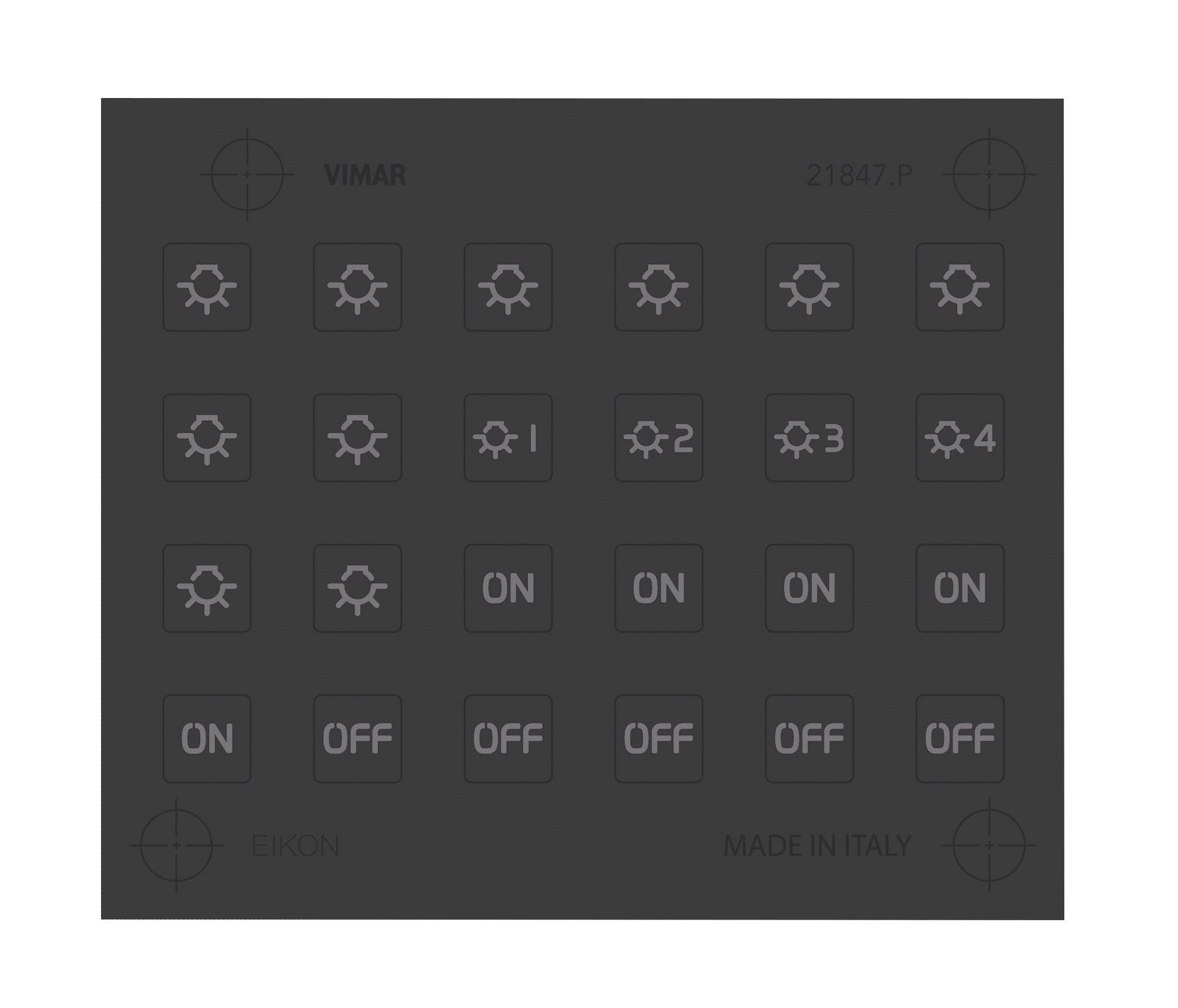 VIMAR - Etichette Adesive Personalizzate per Comandi Eikon Tactil con Simboli Illuminabili