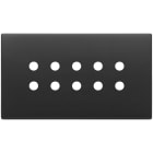 VIMAR - Placca 5 Moduli per 10 Comandi Tondo Metallo Grigio Antracite