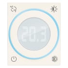 VIMAR - Termostato rotella bianco 100-240V 2M, uscita relè 5(2)A 240V, ON/OFF, retroilluminazione LED regolabile, placca da completare, 2 moduli.