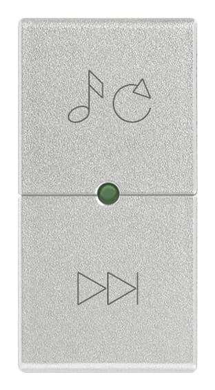 VIMAR - Tasto Cambio Sorgente/Traccia Silver - Ricambio Intercambiabile Modulo, Simboli Funzione, Per Pulsanti Basculanti