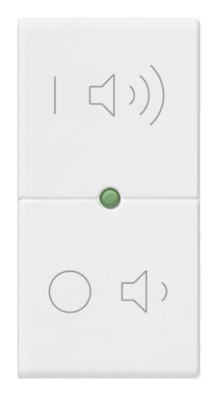 VIMAR - Tasto Intercambiabile 1 Modulo per Pulsanti Basculanti con Simboli On/Off e Regolazione Volume Bianco