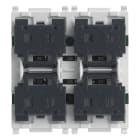 VIMAR - Comando a Quattro Pulsanti KNX - Apparecchio Standard con Individuazione al Buio, 2 Moduli