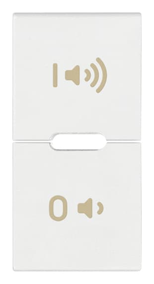 VIMAR - Tasto Intercambiabile 1 Modulo per Pulsanti Basculanti Bianco - Simboli On/Off e Regolazione Volume