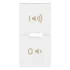 VIMAR - Tasto Intercambiabile 1 Modulo per Pulsanti Basculanti Bianco - Simboli On/Off e Regolazione Volume