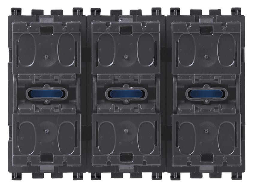 VIMAR - Ricambio Comando Pulsanti Basculanti + Attuatore Tapparelle con Uscita a Relè, Tasti Intercambiabili 1 o 2 Moduli - 3 Moduli