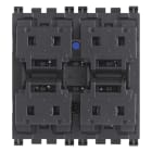 VIMAR - Comando a Quattro Pulsanti KNX - Apparecchio Standard con Individuazione al Buio, 2 Moduli