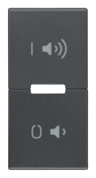 VIMAR - Tasto 1M Simboli On/Off Volume Grigio - Ricambio Intercambiabile Modulo, Regolazione Pulsanti Basculanti