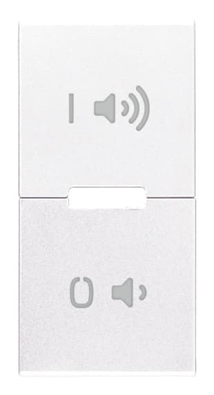 VIMAR - Tasto Intercambiabile 1 Modulo per Pulsanti Basculanti Bianco con Simboli On/Off, I e Regolazione Volume