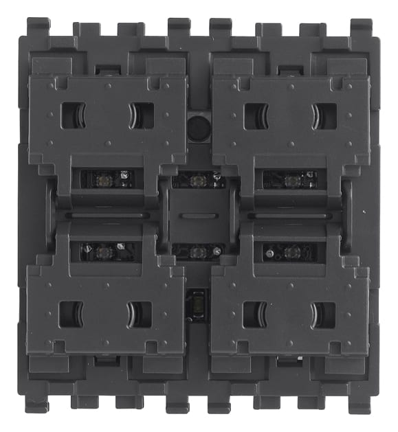 VIMAR - Comando a Quattro Pulsanti KNX - Apparecchio Standard con Individuazione al Buio, Mezzi Tasti - 2 Moduli
