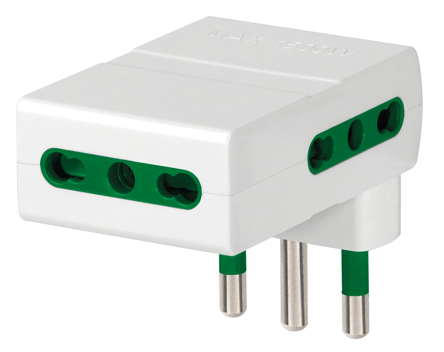 VIMAR - Adattatore Multipresa Salvaspazio Sicury 250V Bianco Max 1500W Spina Standard Italiano Tipo S17 P17/11 Tre Prese