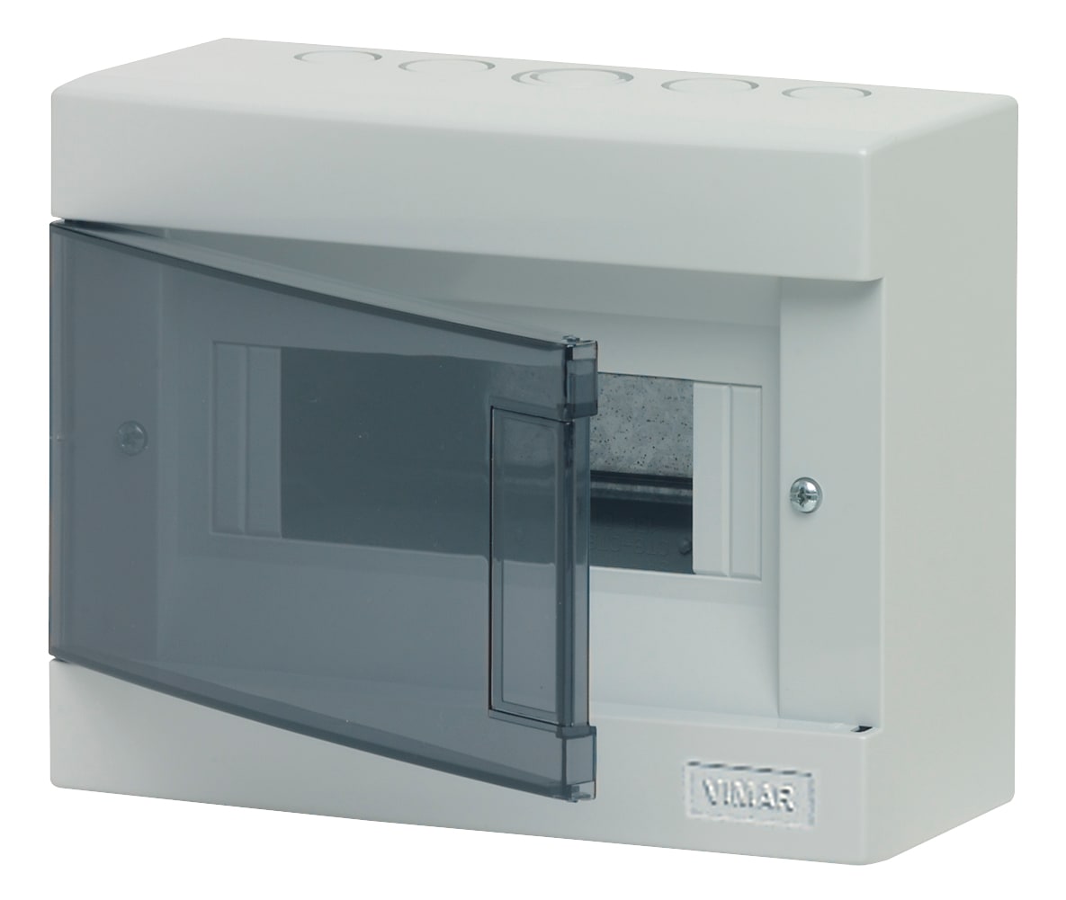 VIMAR - Centralino Parete 8M IP40 con Portello Trasparente Grigio RAL 7035
