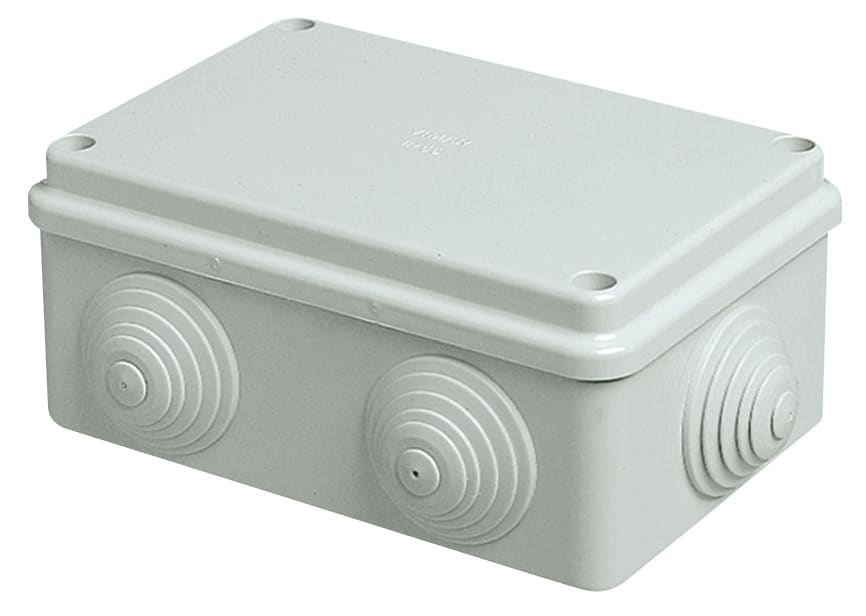 VIMAR - Scatola Derivazione Parete IP55 120x80x50mm Passacavi Acciaio Inox Grigio RAL 7035