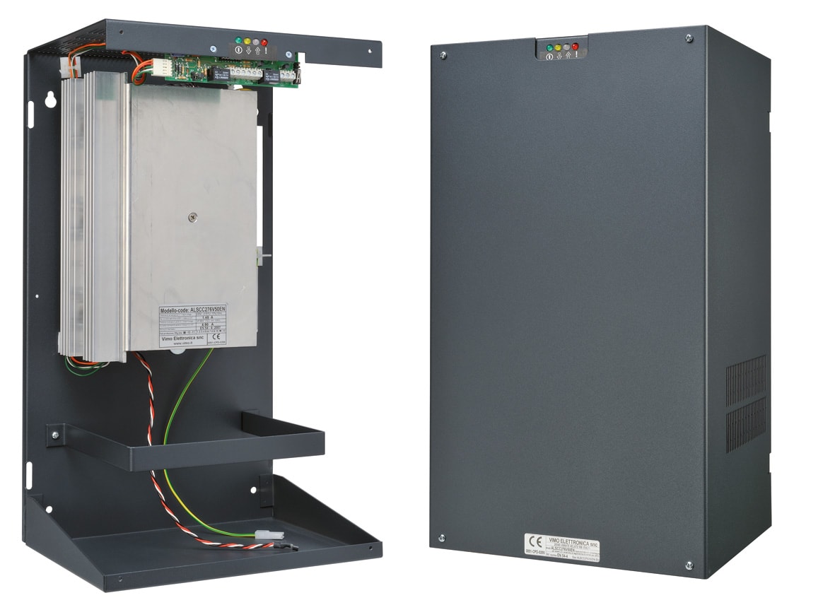 VIMO ELETTRONICA - Gruppo di alimentazione 27,6V 4,9A EN54-4 EN12101-10 armadio 2 x12V27Ah