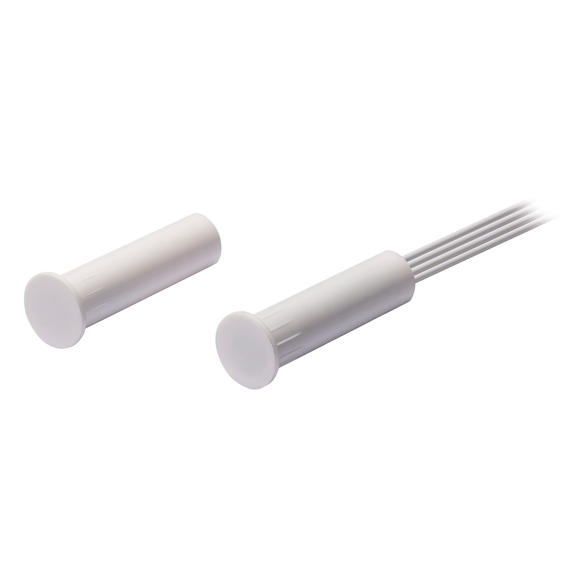 VIMO ELETTRONICA - Contatto  incasso in ABS bianco Ø7,5 superfici non ferrose Cert G2 Cl IV 4 fili 30cm