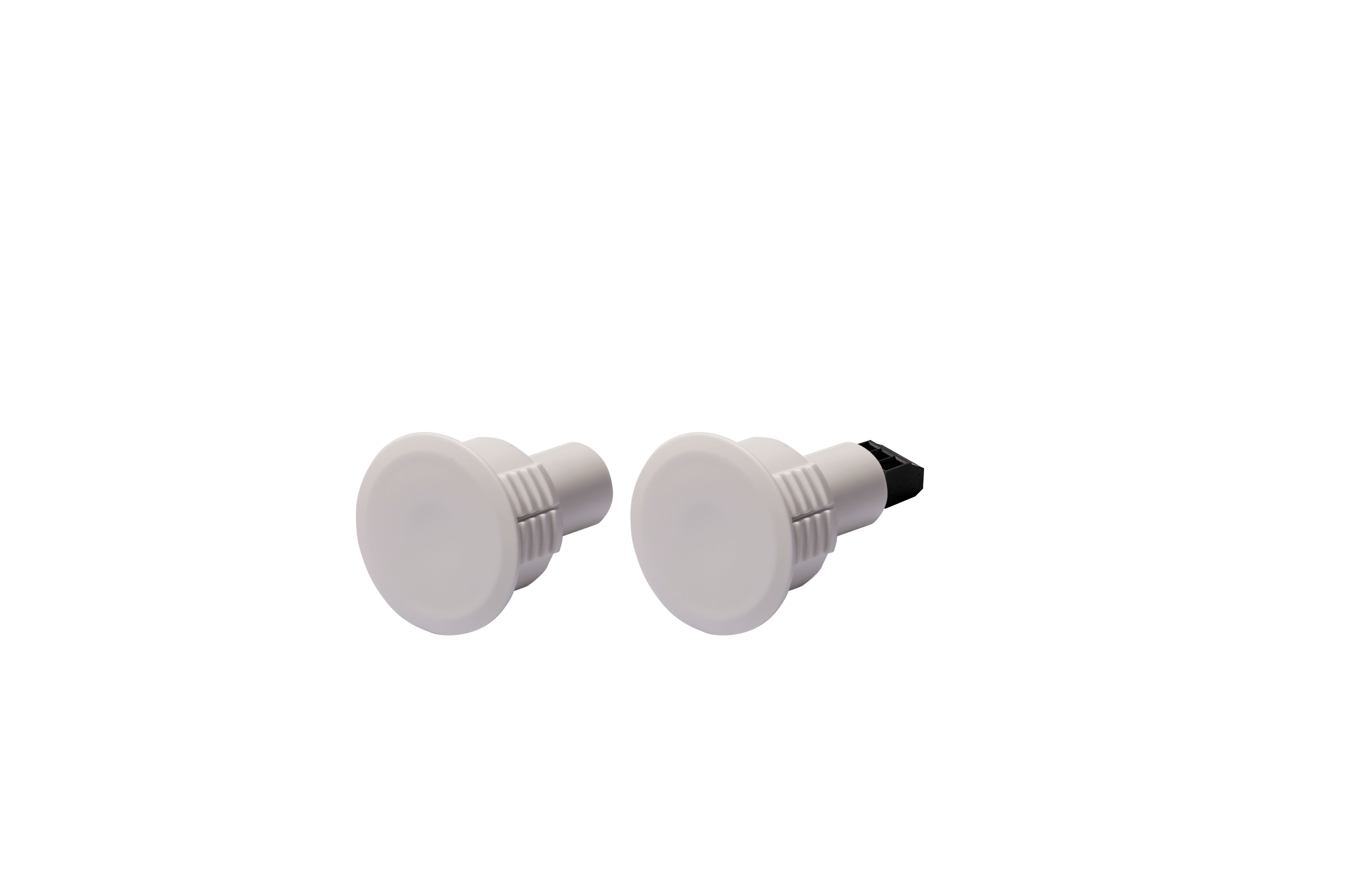 VIMO ELETTRONICA - Contatto  incasso  porte in ferro ABS bianco Ø20 mm. Collegamento a morsetti