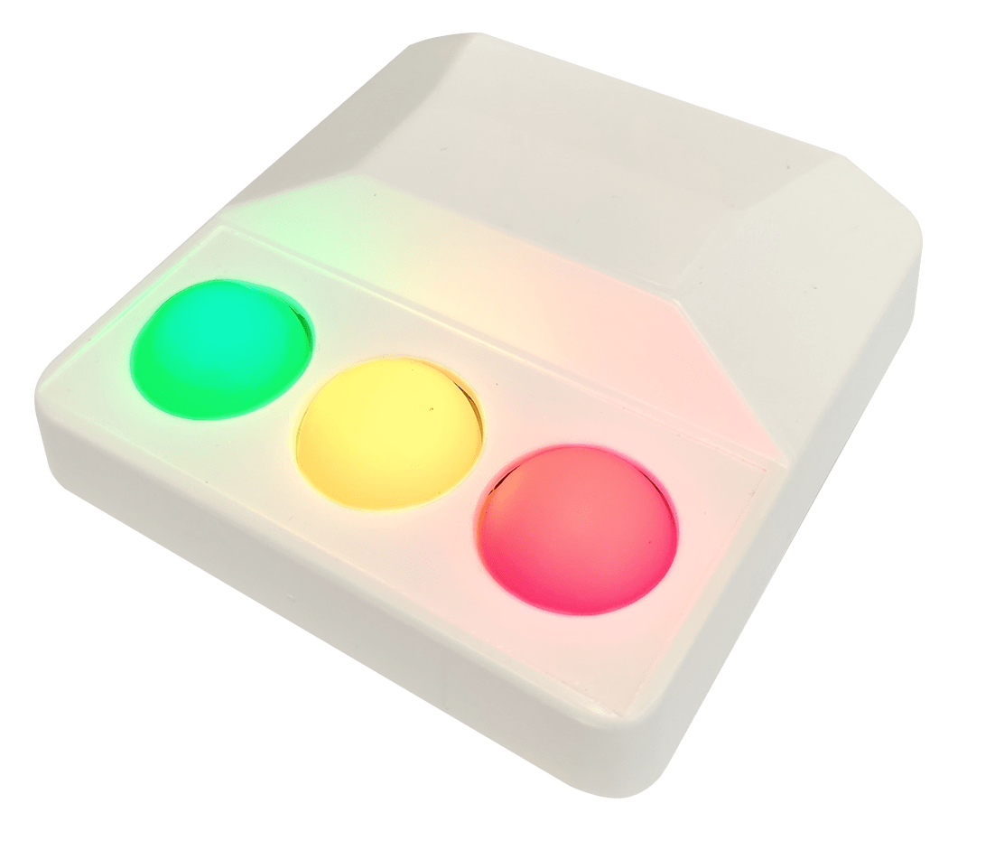 VIMO ELETTRONICA - Segnalatore semaforico 3 LED rosso - giallo - verde 20mm 12/24Vcc fisso/lampeggiante + buzzer