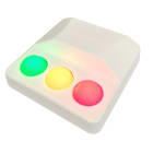 VIMO ELETTRONICA - Segnalatore semaforico 3 LED rosso - giallo - verde 20mm 12/24Vcc fisso/lampeggiante + buzzer