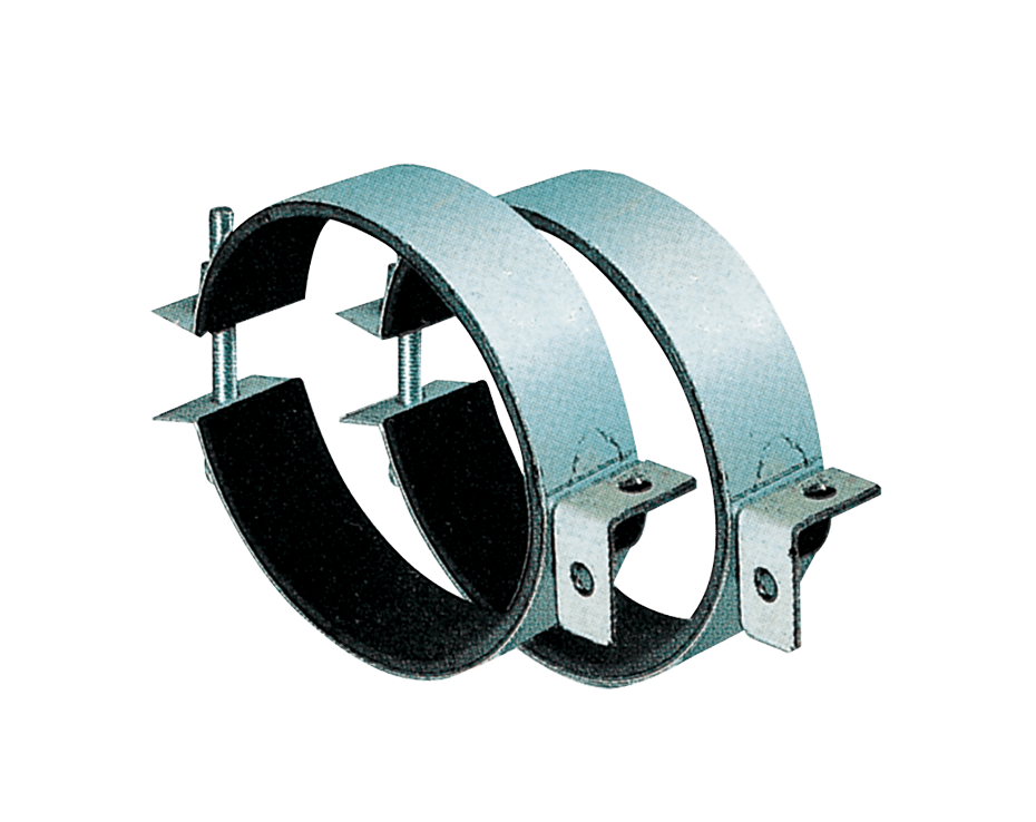 VORTICE - CA-FU 150 fascette in lamiera zincata con guarnizione in mousse di neoprene, resistenti e versatili per fissaggi sicuri e duraturi.