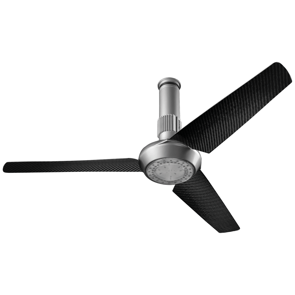 VORTICE - Nordik air design 140-17 titanio ventilatori da soffitto reversibili con pale in fibra di carbonio LED regolabili telecomando RF motore silenzioso.