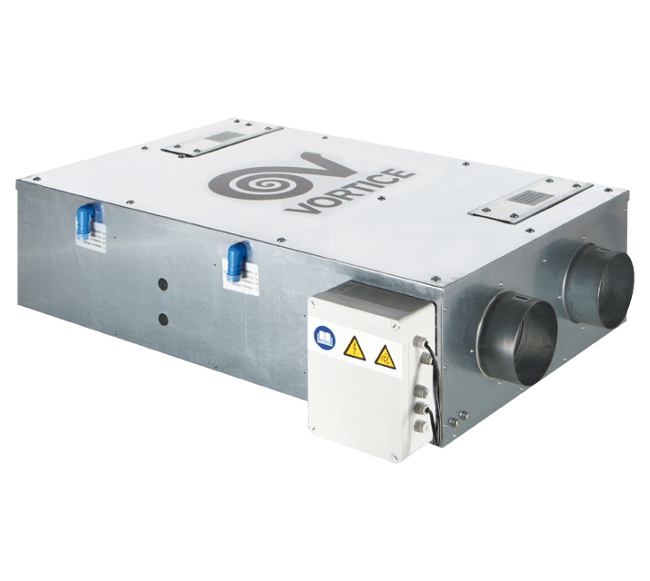 VORTICE - Vort HRI 350 Flat IoT, recuperatori di calore da controsoffitto con lamiera d'acciaio, ventilatori EC, scambiatore, filtri e modulo IoT.