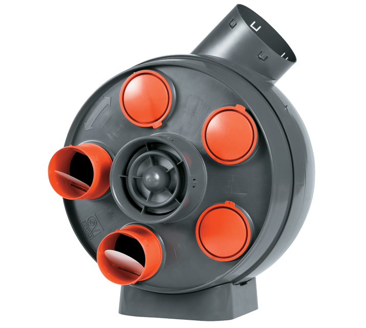 VORTICE - Vort Penta HCS unità di ventilazione meccanica centralizzata in ABS nero, motore AC 3 velocità, sensori umidità, girante centrifuga.