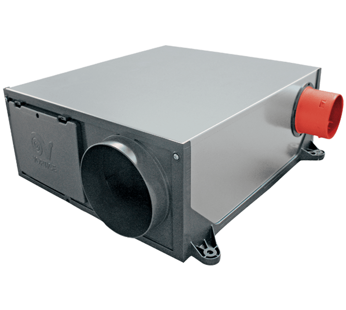 VORTICE - Vort Platt HCS: unità di ventilazione meccanica centralizzata con coperchio in lamiera d'acciaio zincata, motore AC a 3 velocità, sensori umidità regolabili.