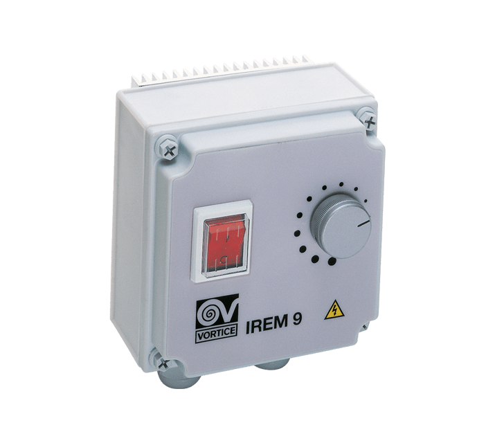 VORTICE - IREM 9 CD 99250082 regolatore elettronico velocità monofase 220-240V 50Hz motori AC max 9A IP54 potenziometro integrato grigio chiaro.