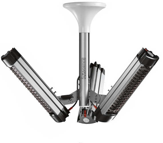 VORTICE - stb system kit per installazione verticale a soffitto di 1, 2 o 3 thermologika soleil system piastra con dispositivo di connessione elettrica integrato