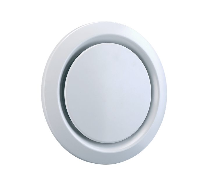 VORTICE - AV 100 bocchetta di aspirazione ed estrazione in polistirene bianco regola la portata d'aria con nucleo rotativo per soffitti e condotti.