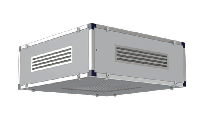 VORTICE - Depuro Sky Easy: depuratori a soffitto con filtri HEPA H14, struttura in alluminio, motoventilatore EC, pannello comandi LCD, gestione BMS.