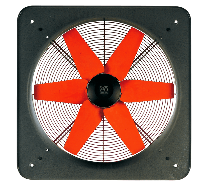 VORTICE - E 254 T aspiratori elicoidali diametro 250 mm portata 1000 m3/h motore AC trifase girante 6 pale griglia protettiva pannello acciaio